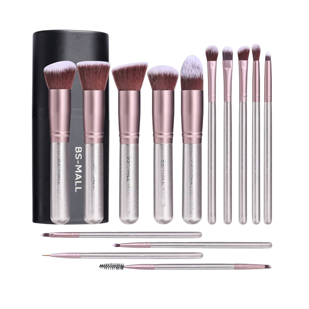 Bs Mall Makeup Brushes Premium 14 pcs - Silver