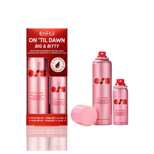 ONE/SIZE by Patrick Starrr
On ‘Til Dawn Mattifying Waterproof Setting Spray Big & Bitty Duo