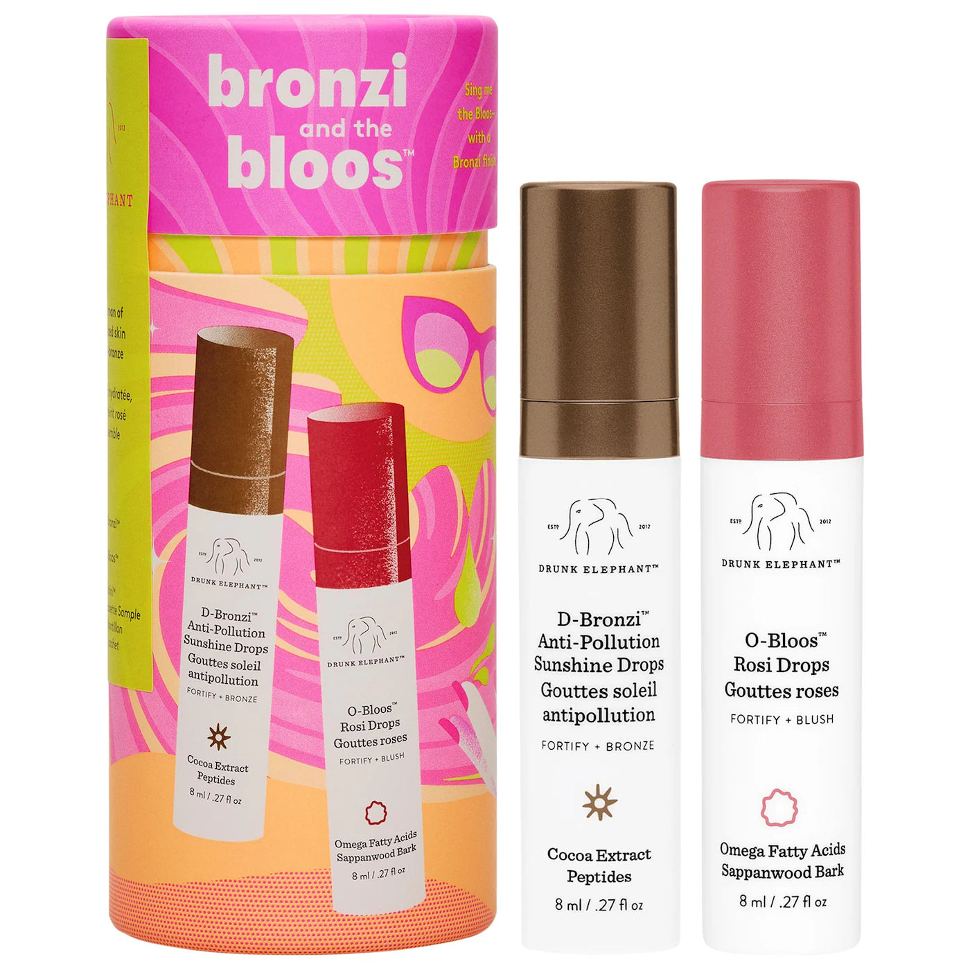 Drunk Elephant Brozi and the bloos color serum duo