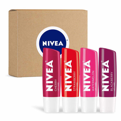 NIVEA Lip Care, Fruity Tinted Lip Balm Variety Pack