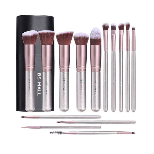 Bs Mall Makeup Brushes Premium 14 pcs - Silver