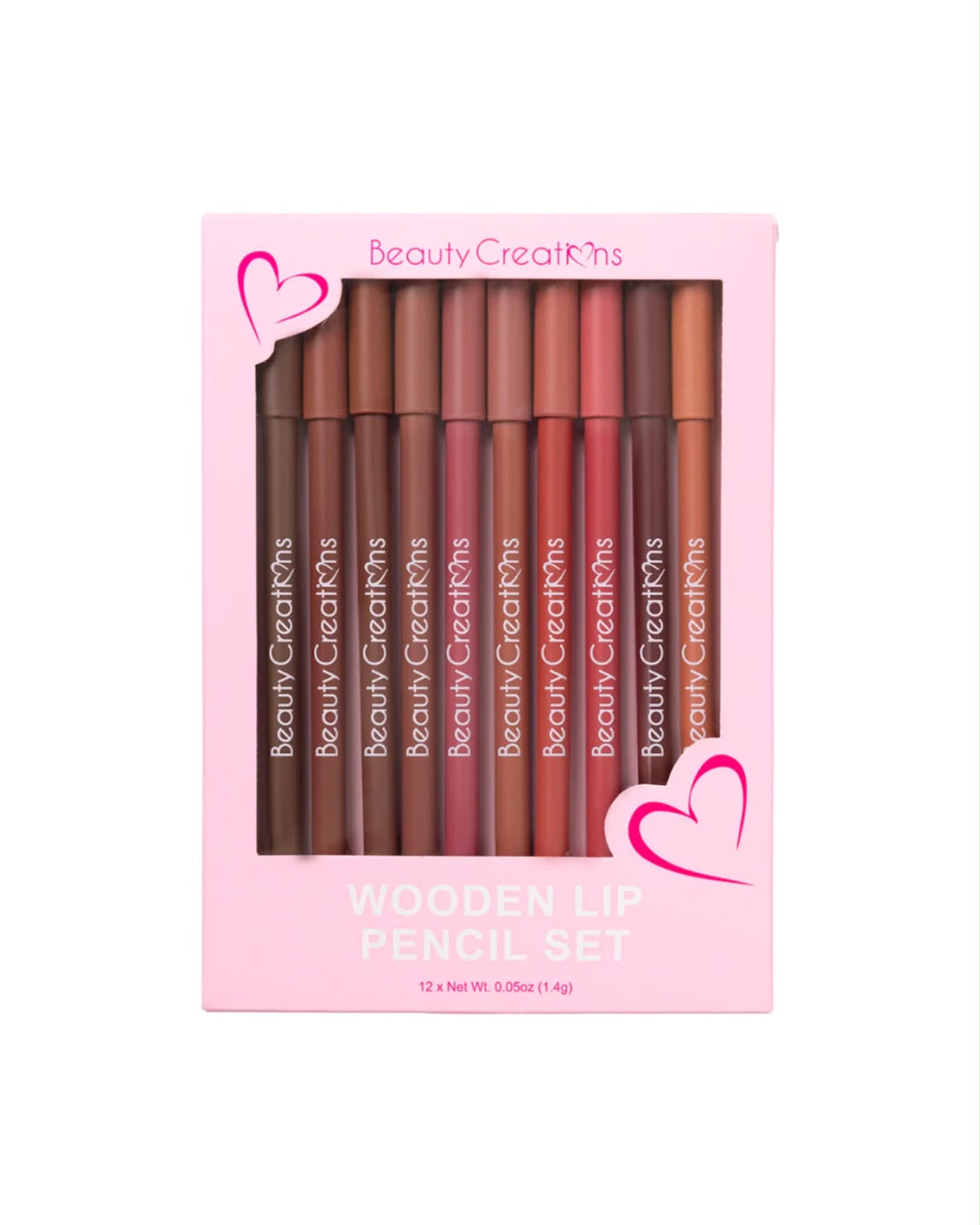 Beauty Creations - Wooden Lip Pencil set (12 Lápices)