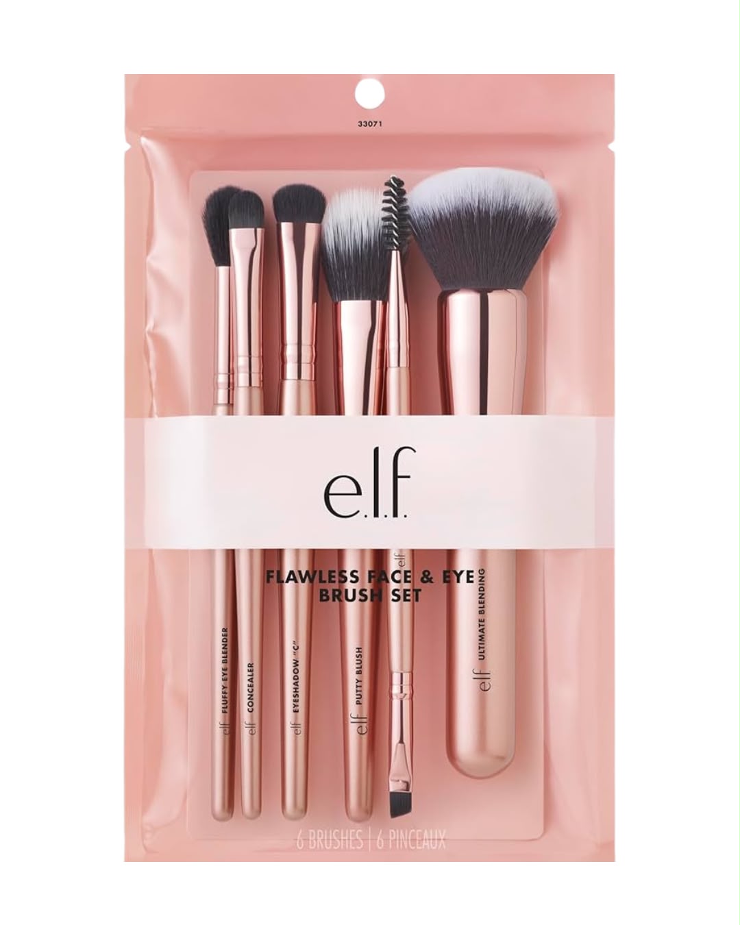 Elf Flawless Face Kit, 6-Piece Brush Collection, Brushes For Face, Eyes Brows.