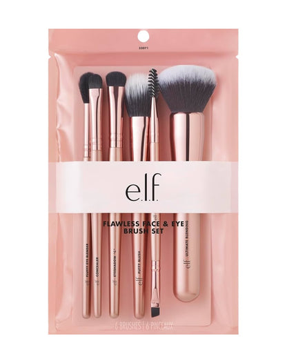 Elf Flawless Face Kit, 6-Piece Brush Collection, Brushes For Face, Eyes Brows.