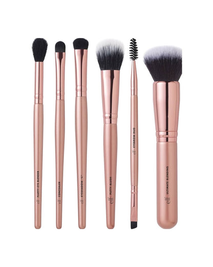 Elf Flawless Face Kit, 6-Piece Brush Collection, Brushes For Face, Eyes Brows.