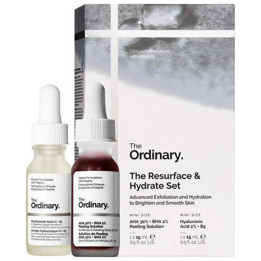 The Ordinary The Resurface & Hydrate Set with Hyaluronic Acid Serum + AHA